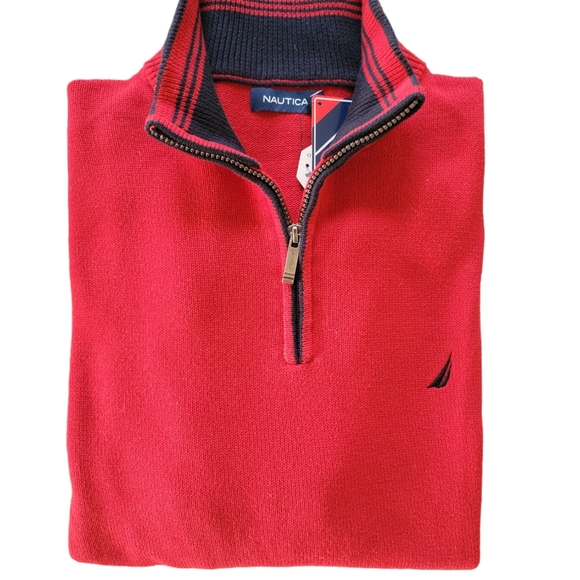 NWT - Nautica Men 1/4 Zip Pullover Knit Sweater Size XL NWT - Picture 1 of 10